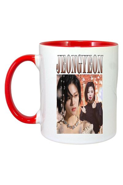 INOVATIX Personalized White Mug, J-hope Band, Red Handle and Interior, ®. 330ml