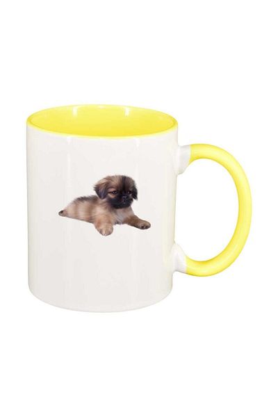 INOVATIX Personalized white mug, Dog, yellow interior, D355, INOVATIX®. 330ml