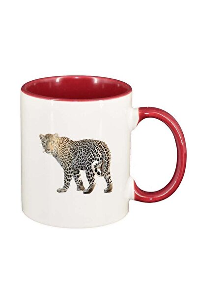 INOVATIX Персонализирана бяла чаша, Тигър, червена вътрешност, D193, INOVATIX...