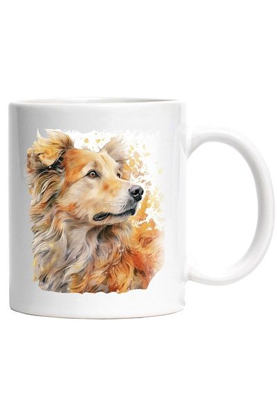 INOVATIX Personalized white mug, Puppy, Illustration, Autumn, Paint Spots, INOVATIX®. 330ml
