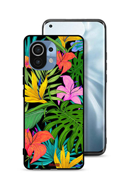 Tolwak غطاء حماية لهاتف شاومي مي 11 بنقشة أوراق الزهور الاستوائية