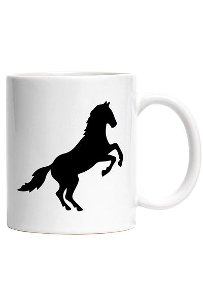 INOVATIX Personalized white mug, a happy horse standing on its hind legs, INOVATIX®. 330ml