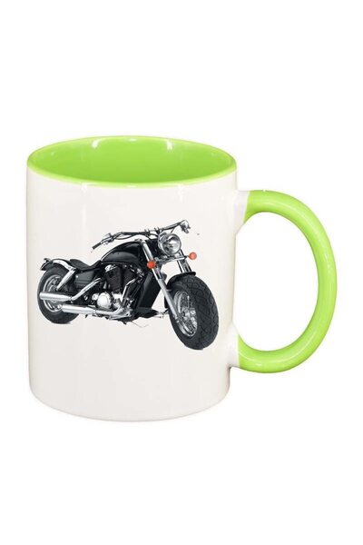 INOVATIX Персонализирана бяла чаша, Двигател, светлозелена вътрешност, D43, I...