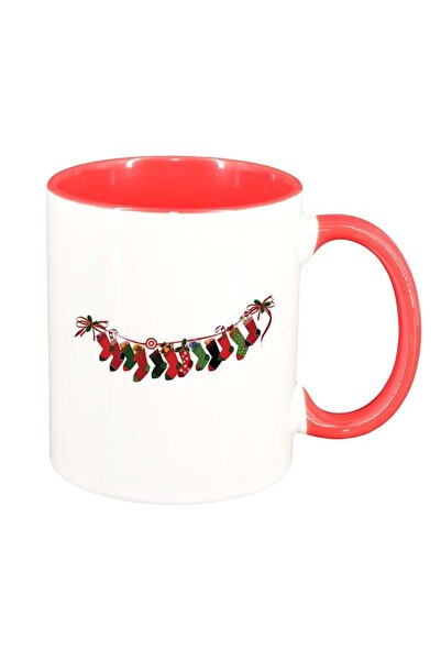 INOVATIX Εξατομικευμένη λευκή κούπα, Καλά Χριστούγεννα, κόκκινο εσωτερικό, D1...