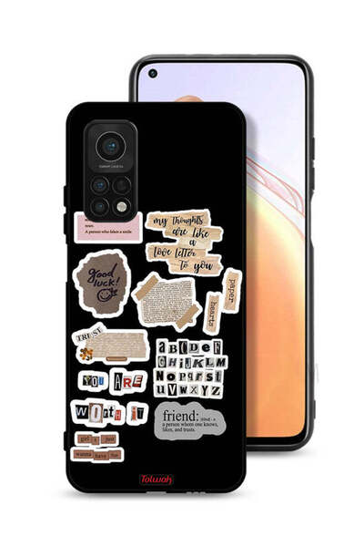 Tolwak غطاء حماية لهاتف Xiaomi Mi 10T 5G، ملصقات اقتباسات الحظ السعيد