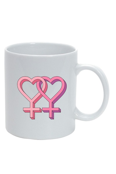 INOVATIX Персонализирана бяла чаша, Gender Sign, бяла, D985, INOVATIX®. 330 мл