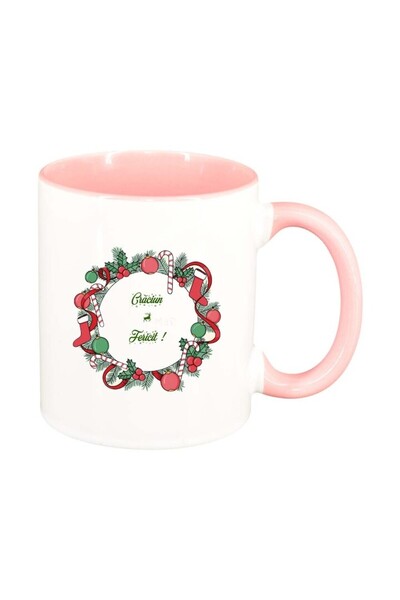 INOVATIX Cana alba personalizata, Craciun Fericit / Merry Christmas, interior...