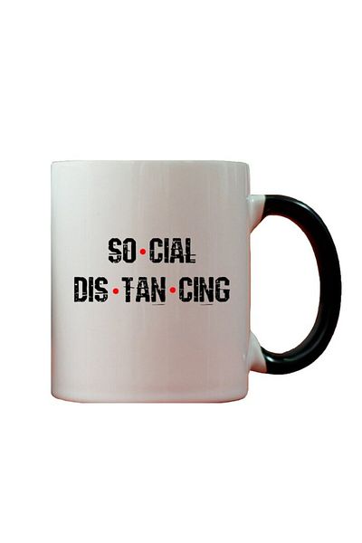 INOVATIX Personalized white mug, Personalized So-Cial Dis-Tan-Cinga, INOVATIX®. 330ml