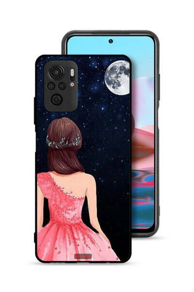 Tolwak Xiaomi Poco M5s Protective Case Cover Girl And Moon Art