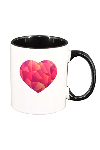 INOVATIX Персонализирана бяла чаша, Love, черен интериор, D338, INOVATIX®. 33...