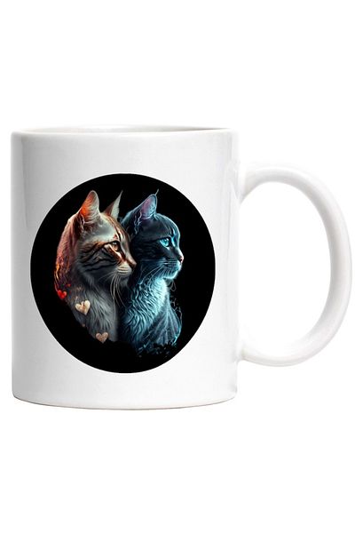 INOVATIX Personalized white mug, Cats, Heart, Feline, Fur, INOVATIX®. 330ml
