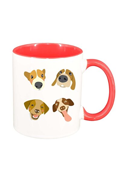 INOVATIX Cana alba personalizata, Dogs, interior rosu-inchis, D968, INOVATIX®...