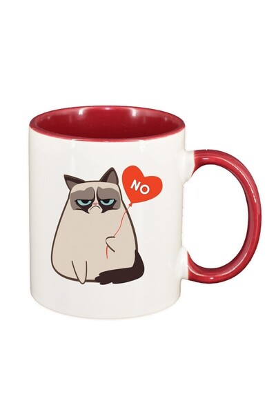 INOVATIX Cana alba personalizata, Meme - Funny Grumpy, interior rosu-inchis, D1400, INOVATIX®. 330ml