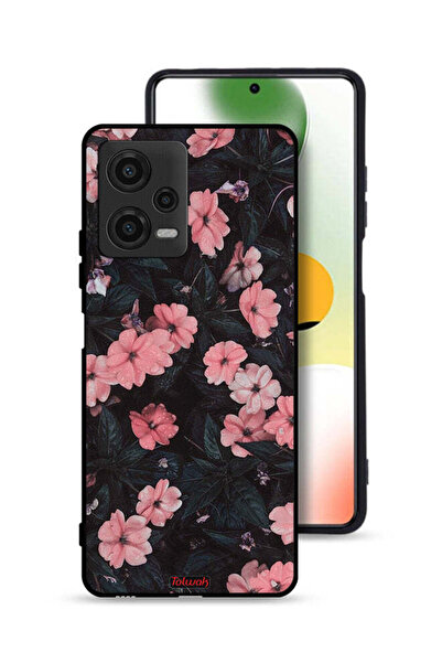 Tolwak غطاء حماية لهاتف شاومي بوكو X5 - لون الخوخ والورود الصغيرة