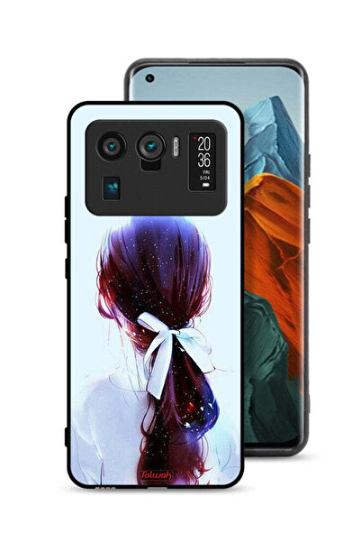 Tolwak غطاء حماية شاومي مي 11 ألترا بتصميم ربطة شعر مع رباط شعر وفن فتاة