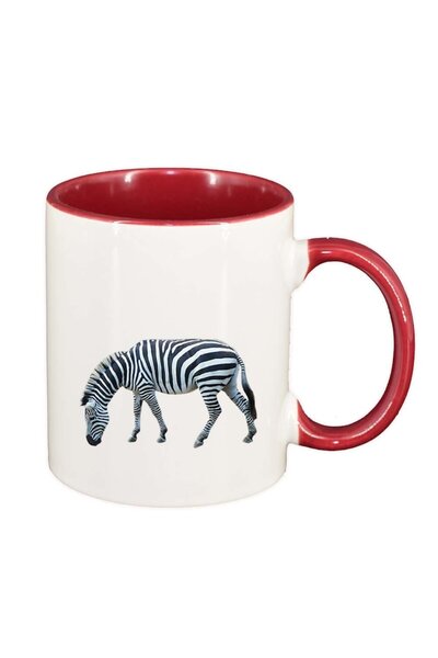 INOVATIX Cana alba personalizata, Zebra, interior rosu, D204, INOVATIX®. 330ml