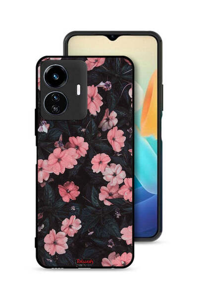 Tolwak غطاء حماية لهاتف Vivo Y77 5G بلون الخوخ والورود الصغيرة