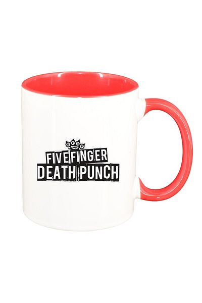 INOVATIX Personalized white mug, five finger death punch, red interior, D1442, INOVATIX®. 330ml