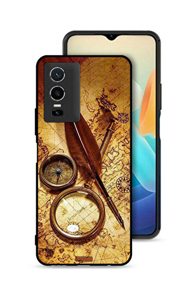 Tolwak غطاء حماية لهاتف Vivo Y76 5G بتصميم بوصلة عتيقة