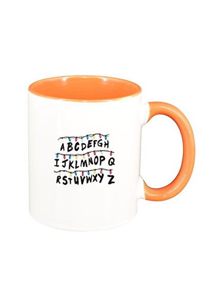 INOVATIX Εξατομικευμένη λευκή κούπα, Stranger Things, πορτοκαλί εσωτερικό, D1...