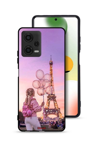 Tolwak غطاء حماية لهاتف Xiaomi Poco X5 عليه صورة فتاة تحمل بالونات