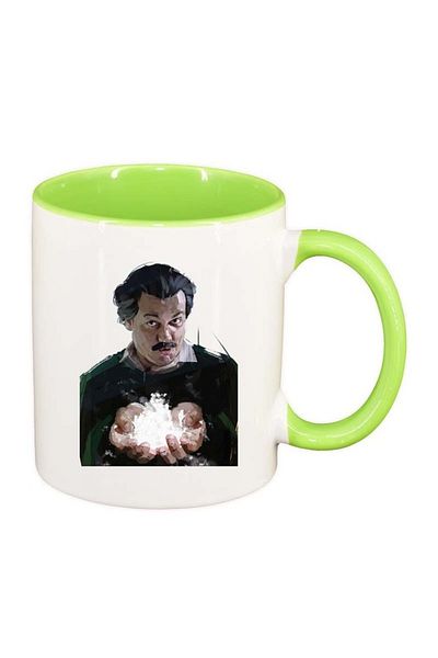 INOVATIX Personalized white mug, Narcos - Pablo Escobar, light green interior, D1347, INOVATIX®. 330ml