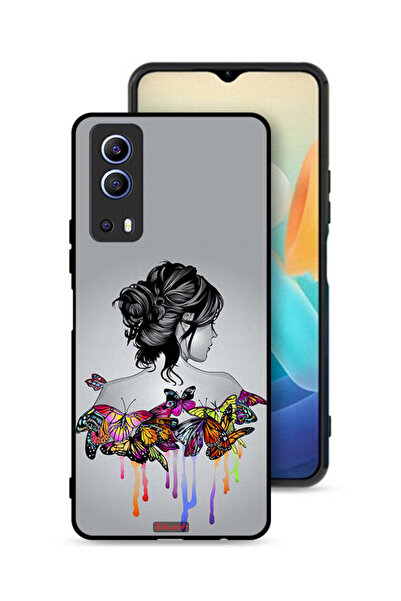 Tolwak غطاء حماية لهاتف Vivo iQOO Z3 5G برسومات فراشات وفتاة فنية تجريدية