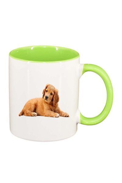 INOVATIX Personalized white mug, Dog, light green interior, D353, INOVATIX®. 330ml