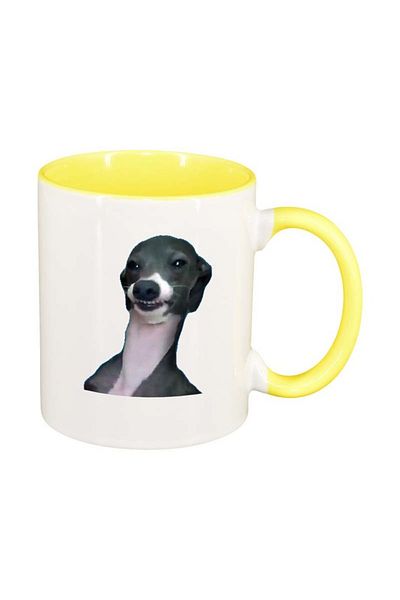INOVATIX Personalized white mug, Dog, yellow interior, D177, INOVATIX®. 330ml