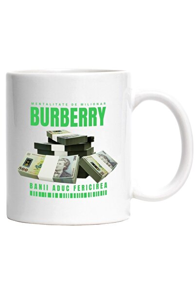 INOVATIX Εξατομικευμένη λευκή κούπα, _Burberry_ - Money Bring Happiness, INOV...