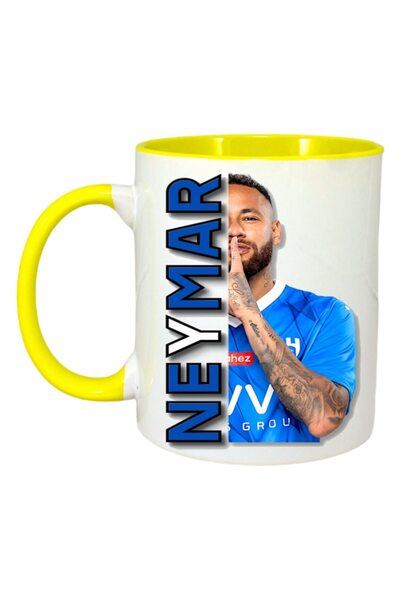 INOVATIX Cana Alba Personalizata, Neymar Silencio, Maner Si Interior Galben, ...