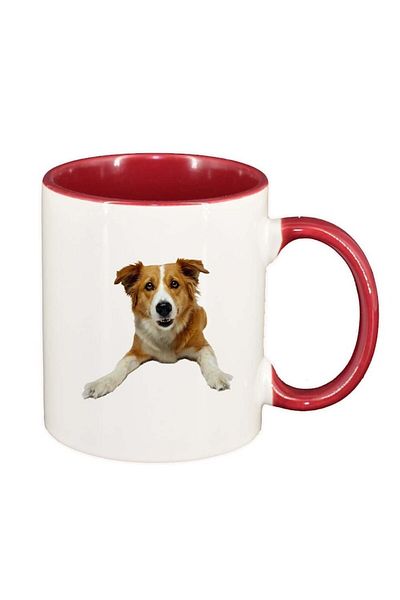 INOVATIX Personalized white mug, Dog, red interior, D352, INOVATIX®. 330ml