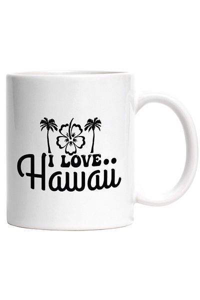 INOVATIX Personalized white mug, for those who love Hawaii - beach vacation, INOVATIX®. 330ml