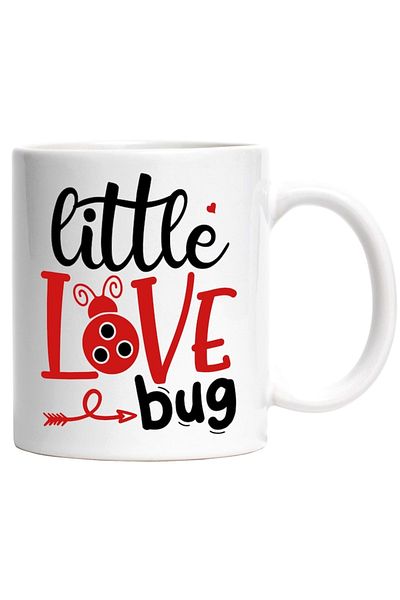 INOVATIX Personalized white mug, Little love bug in English, INOVATIX®. 330ml