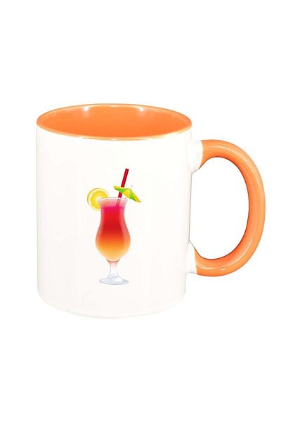 INOVATIX Personalized white mug, Cocktail, orange interior, D414, INOVATIX®. 330ml