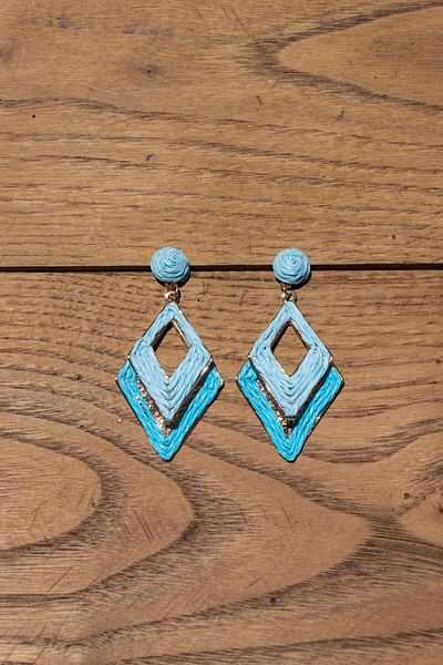 Rumon Straw Polygon Earrings