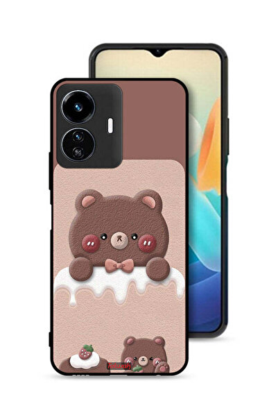 Tolwak غطاء حماية لهاتف Vivo Y77e 5G بتصميم دب الفراولة