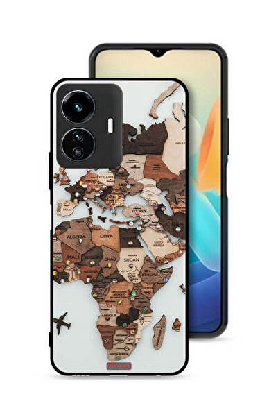 Tolwak غطاء حماية Vivo Y77e 5G بتصميم خريطة العالم