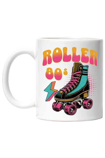 INOVATIX Personalized white mug, Colorful Roller Skates Sport Kids Fun Roller 80', INOVATIX®. 330ml