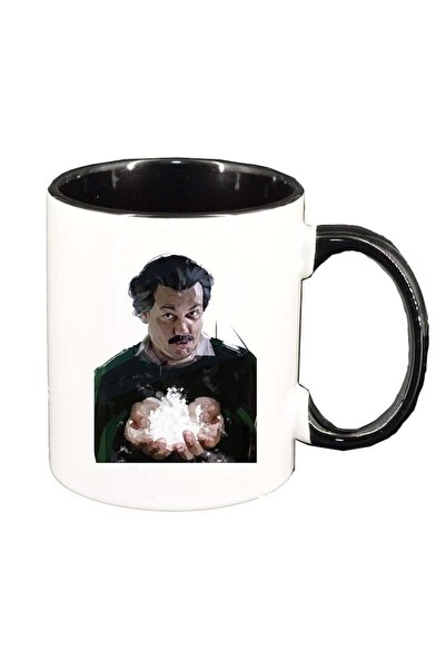 INOVATIX Персонализирана бяла чаша, Наркос - Пабло Ескобар, черна вътрешност,...