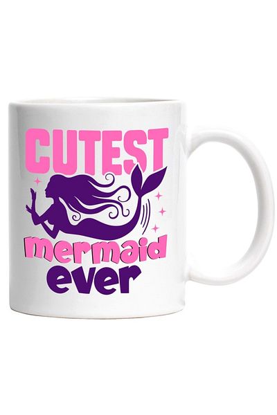 INOVATIX Personalized white mug, a mermaid and the message The cutest mermaid ever, INOVATIX®. 330ml