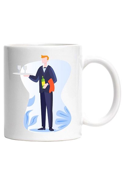 INOVATIX Personalized white mug, Glasses, Tray, Wine, Waiter, INOVATIX®. 330ml