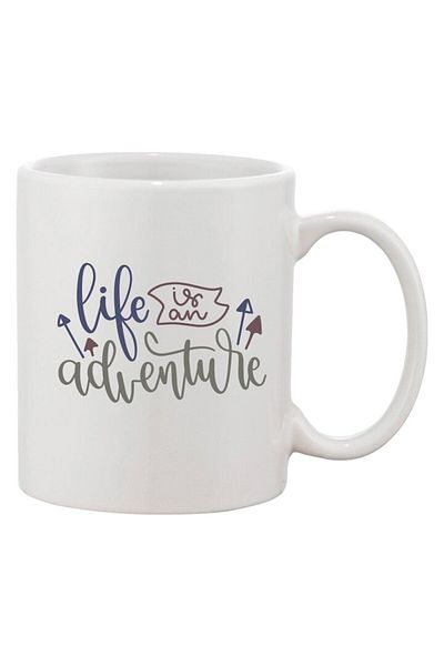 INOVATIX Personalized white mug, personalized 'Life is an adventure', INOVATIX®. 330ml