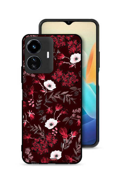 Tolwak Vivo Y77e 5G Protective Case Cover Small Flowers And Tropical Leaves