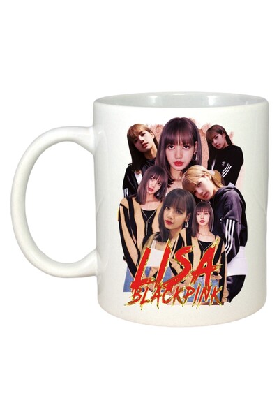 INOVATIX Cana Alba Personalizata, Formatia/trupa Lisa 5, Maner Si Interior Alb, ®. 330ml