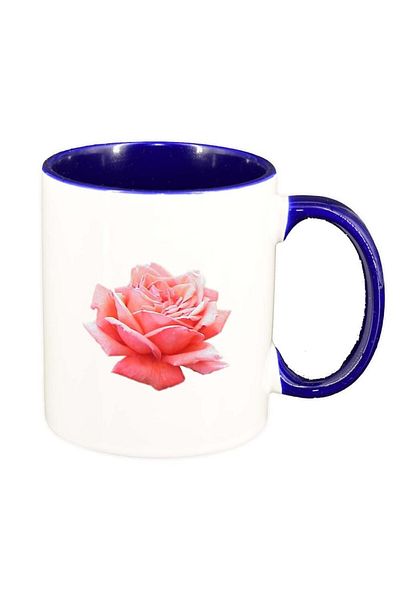 INOVATIX Cana alba personalizata, Rose, interior albastru inchis, D312, INOVATIX®. 330ml