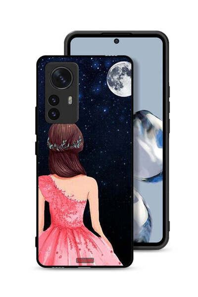 Tolwak Xiaomi 12 Protective Case Cover Girl And Moon Art