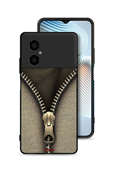Tolwak Xiaomi Poco M4 5G Protective Case Cover Zip Pattern