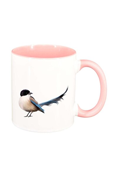 INOVATIX Cana alba personalizata, Bird, interior roz, D309, INOVATIX®. 330ml