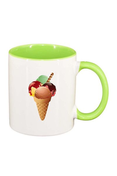 INOVATIX Personalized white mug, Lollypop, light green interior, D408, INOVATIX®. 330ml